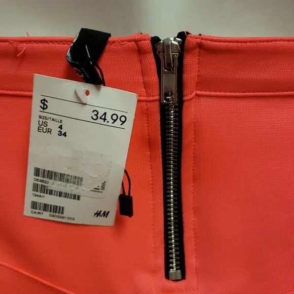 NWT 💟 H&M Florescent Pink Bodyfitting Dress - Picture 8 of 12